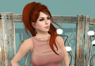 Картинка 3д+графика люди+ people девушка фон взгляд