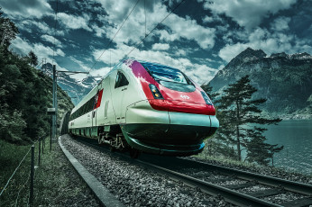 Картинка техника поезда состав рельсы локомотив дорога железная