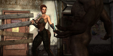 Картинка 3д+графика фантазия+ fantasy оружие фон взгляд девушка