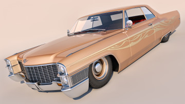Картинка автомобили 3д coupe deville cadillac 1965г