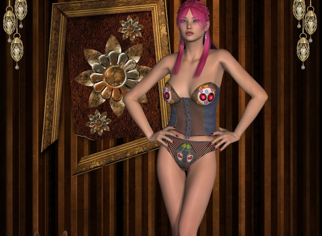 Обои картинки фото 3д графика, люди , people, фон, взгляд, девушка