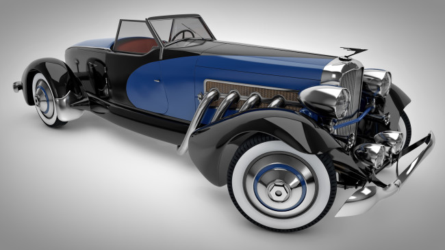 Обои картинки фото автомобили, 3д, speedster, boattail, sj, duesenberg, 1933г
