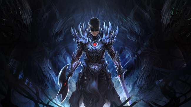 Обои картинки фото фэнтези, люди, оружие, воин, фентези, арт