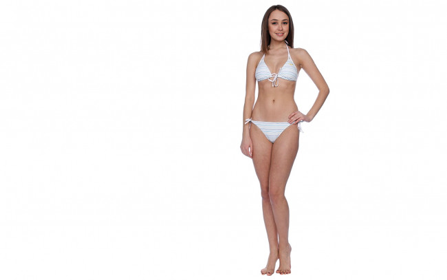 Обои картинки фото девушки, -unsort , брюнетки,  шатенки, купальник, улыбка, русоволосая