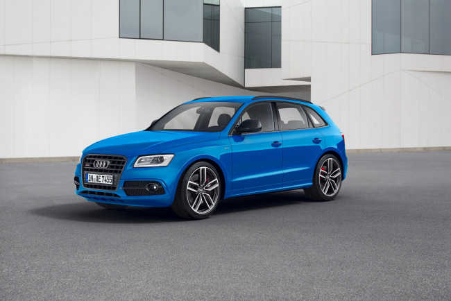 Обои картинки фото автомобили, audi, sq5, plus, 8r, 2015г, голубой, tdi