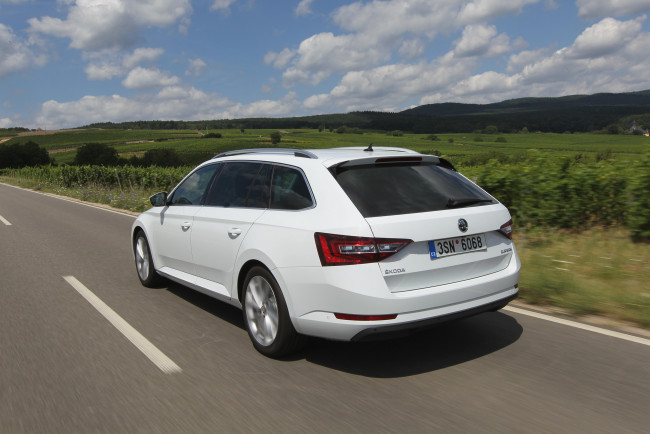 Обои картинки фото автомобили, skoda, светлый, 2015г, superb, combi
