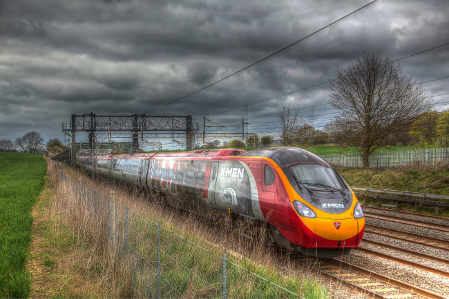 Обои картинки фото техника, поезда, локомотив, рельсы, дорога, железная, состав