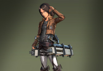 Картинка аниме shingeki+no+kyojin девушка