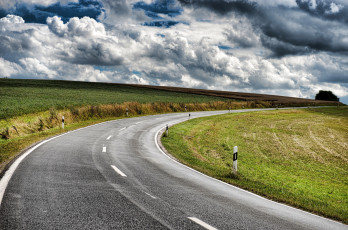 Картинка природа дороги небо поле дорога