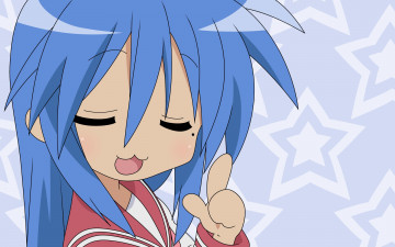Картинка аниме lucky+star фон взгляд девушка