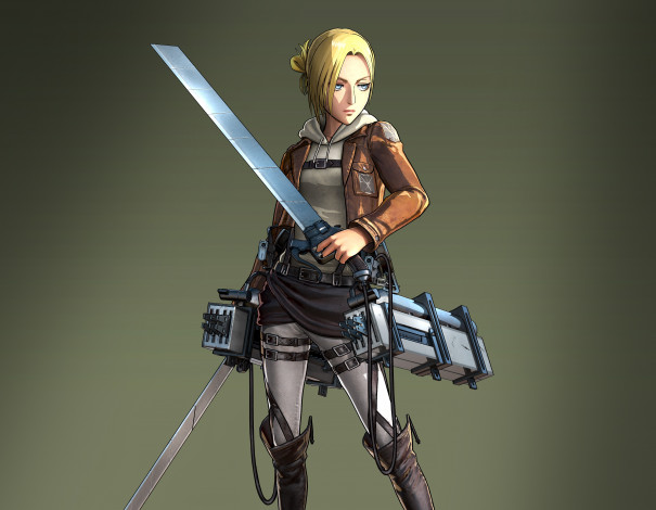 Обои картинки фото аниме, shingeki no kyojin, девушка