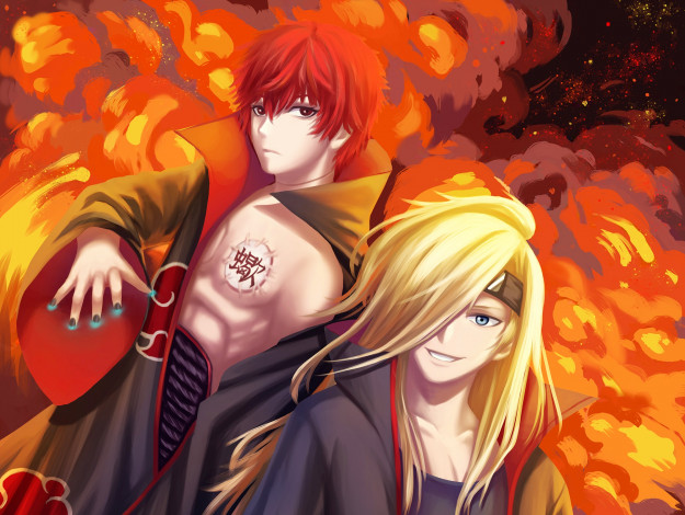Обои картинки фото аниме, naruto, дейдара, сасори