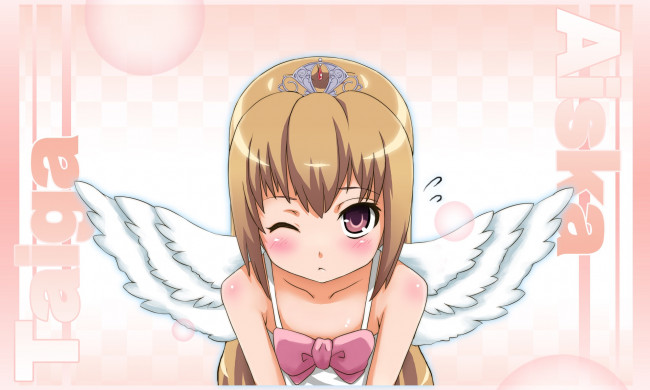 Обои картинки фото аниме, toradora, фон, взгляд, девушка