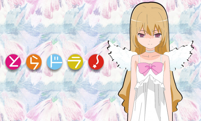 Обои картинки фото аниме, toradora, фон, взгляд, девушка
