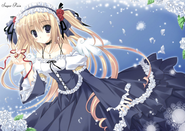 Обои картинки фото аниме, unknown,  другое, взгляд, фон, девушка