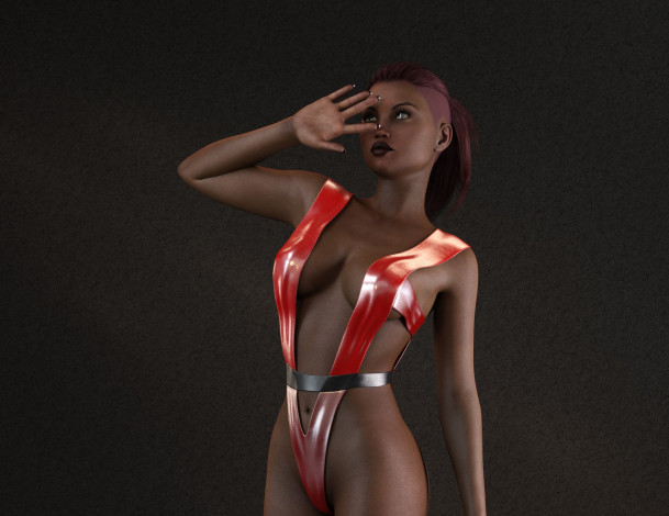 Обои картинки фото 3д графика, люди , people, фон, взгляд, девушка