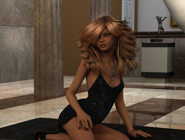 Обои картинки фото 3д графика, люди , people, девушка, взгляд, фон