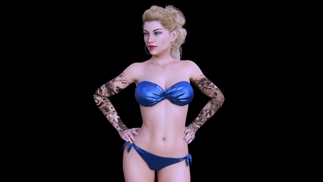 Обои картинки фото 3д графика, люди , people, фон, взгляд, девушка