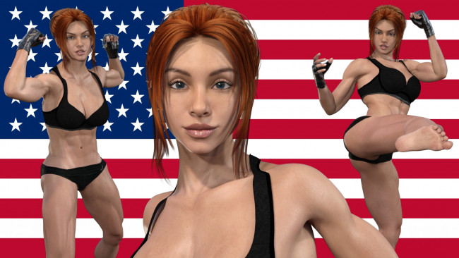 Обои картинки фото 3д графика, спорт , sport, фон, поза, взгляд, девушка