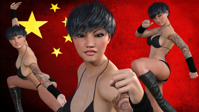 Обои картинки фото 3д графика, спорт , sport, поза, фон, взгляд, девушка