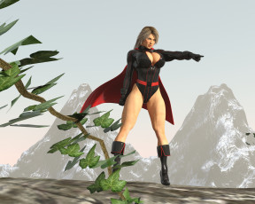 Картинка 3д+графика фракталы+ fractal фон девушка взгляд