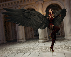 Картинка 3д+графика существа+ creatures девушка взгляд фон