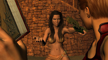 Картинка 3д+графика фантазия+ fantasy девушки взгляд фон