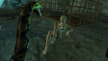 Картинка 3д+графика фантазия+ fantasy змея фон взгляд девушка