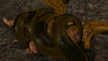 Картинка 3д+графика фантазия+ fantasy змея фон взгляд девушка