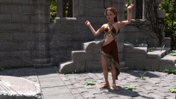 Картинка 3д+графика люди+ people девушка взгляд фон