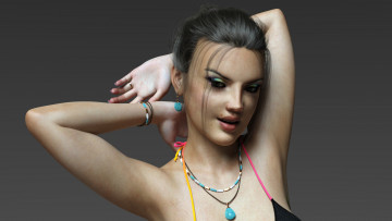 Картинка 3д+графика портрет+ portraits взгляд фон девушка