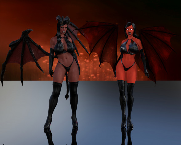 Обои картинки фото 3д графика, существа , creatures, фон, девушки, взгляд