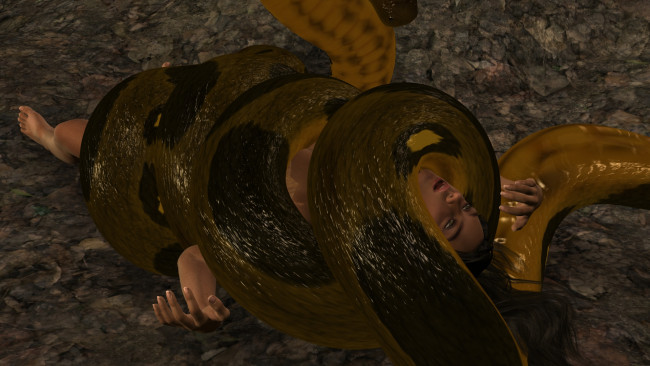 Обои картинки фото 3д графика, фантазия , fantasy, змея, фон, взгляд, девушка