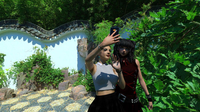 Обои картинки фото 3д графика, люди , people, девушка, взгляд, фон