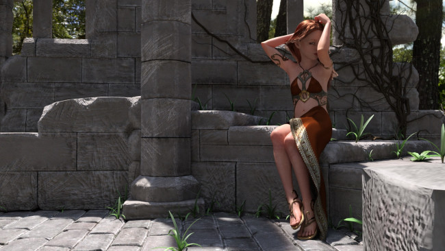 Обои картинки фото 3д графика, люди , people, фон, взгляд, девушка