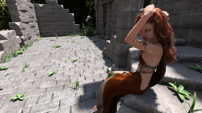 Обои картинки фото 3д графика, люди , people, фон, взгляд, девушка