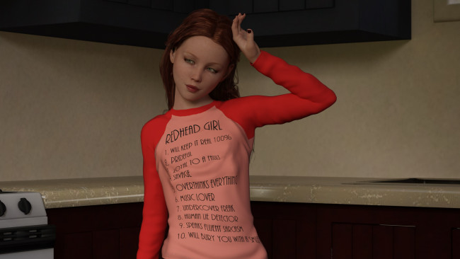 Обои картинки фото 3д графика, люди , people, взгляд, девушка, фон