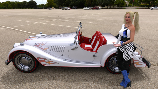 Обои картинки фото 3д графика, люди-авто, мото , people- car ,  moto, взгляд, девушка, фон