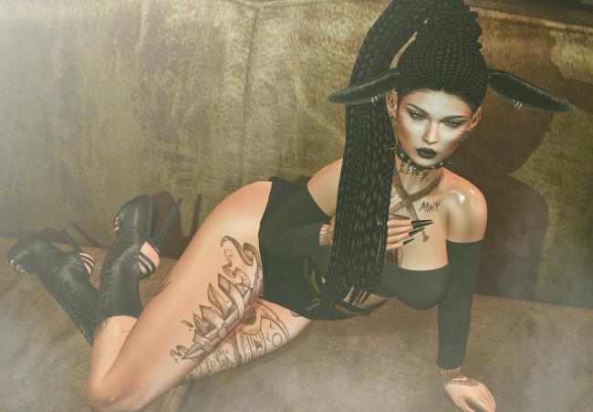 Обои картинки фото 3d девушка, 3д графика, существа , creatures, тату, девушка, фэнтези, существа, 3d