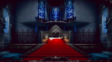 Картинка календари фэнтези красный окно 2019 calendar витраж девушка помещение