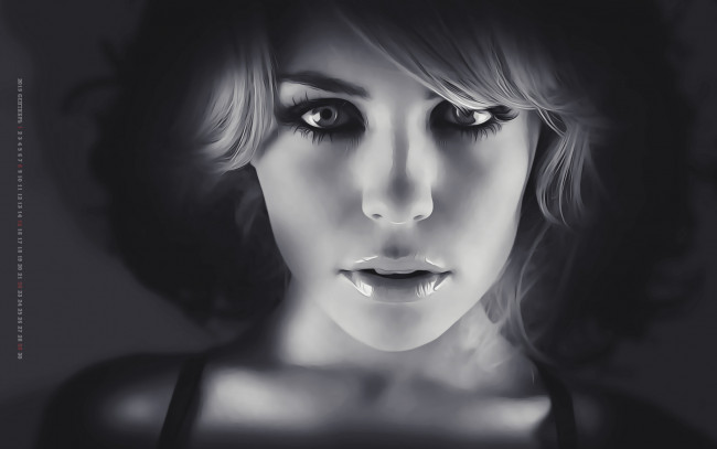 Обои картинки фото календари, компьютерный дизайн, лицо, девушка, женщина, calendar, 2019, взгляд