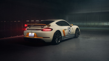 Картинка porsche+718+cayman+gt4+tribute+to+906+2022 автомобили porsche 718 cayman gt4 tribute to906 вид сзади порше