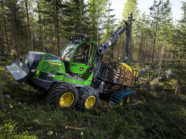 Обои картинки фото техника, лесоповалочная техника, johndeere