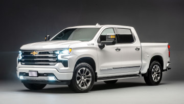 Картинка chevrolet+silverado+high+country+crew+cab+2023 автомобили chevrolet silverado кабина высокий класс белый