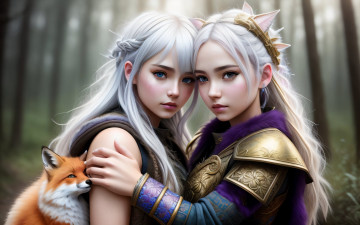 Картинка фэнтези девушки нейросети графика нейроарт ai art нейронные сети рисунки нейро искусство