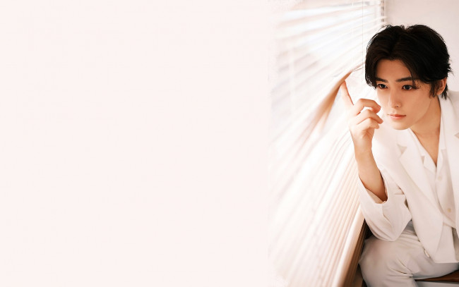 Обои картинки фото мужчины, hou ming hao, актер, жалюзи