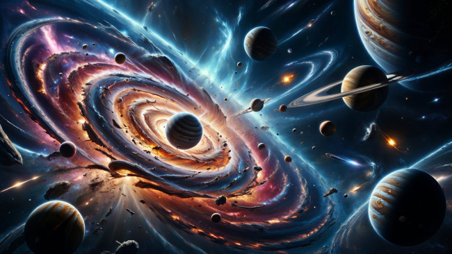 Обои картинки фото космос, арт, планеты