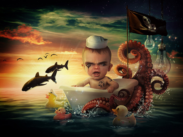 Обои картинки фото рисованные, дети