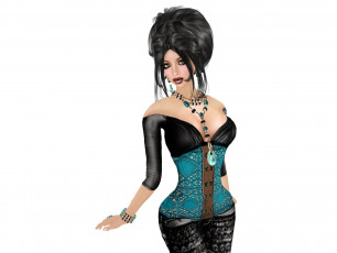 Картинка 3д графика people люди красавица бусы браслет