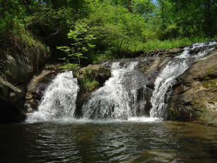 Картинка природа водопады река лес